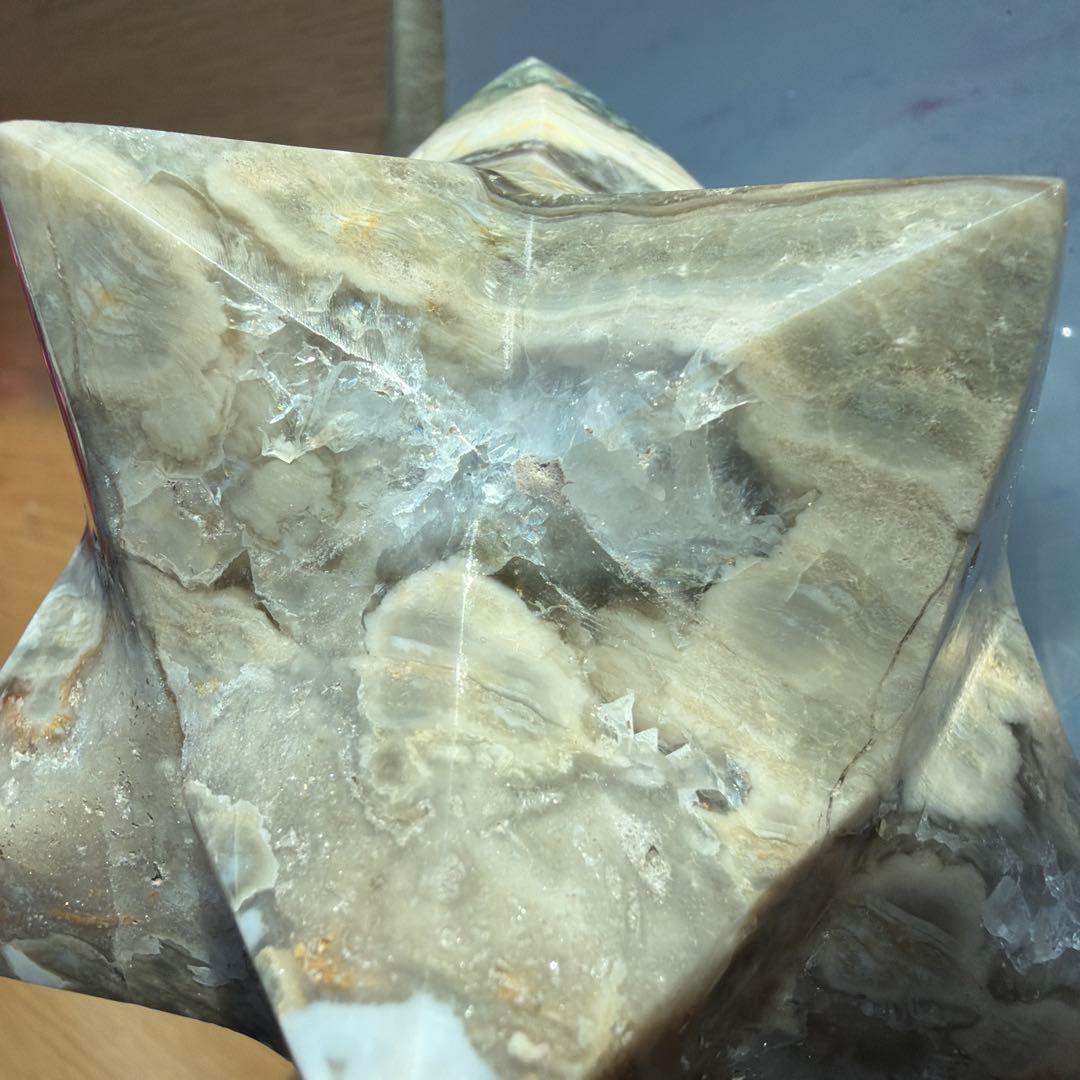 ✨オーシャンジャスパーのアステロイド✨ジオード、虹あり　五芒星　六芒星　天然石