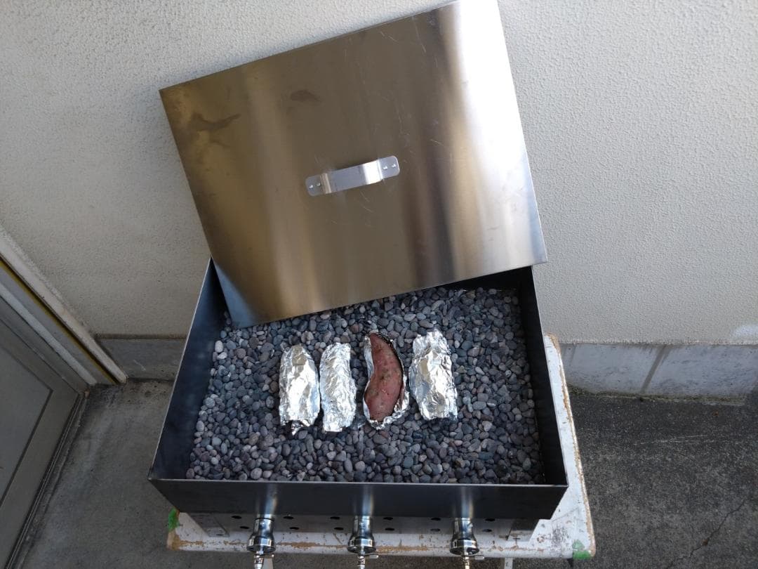 焼き芋機器　LPガスコンロ　さつまいも　鉄製釜　副業　屋台　イベント　学園文化祭