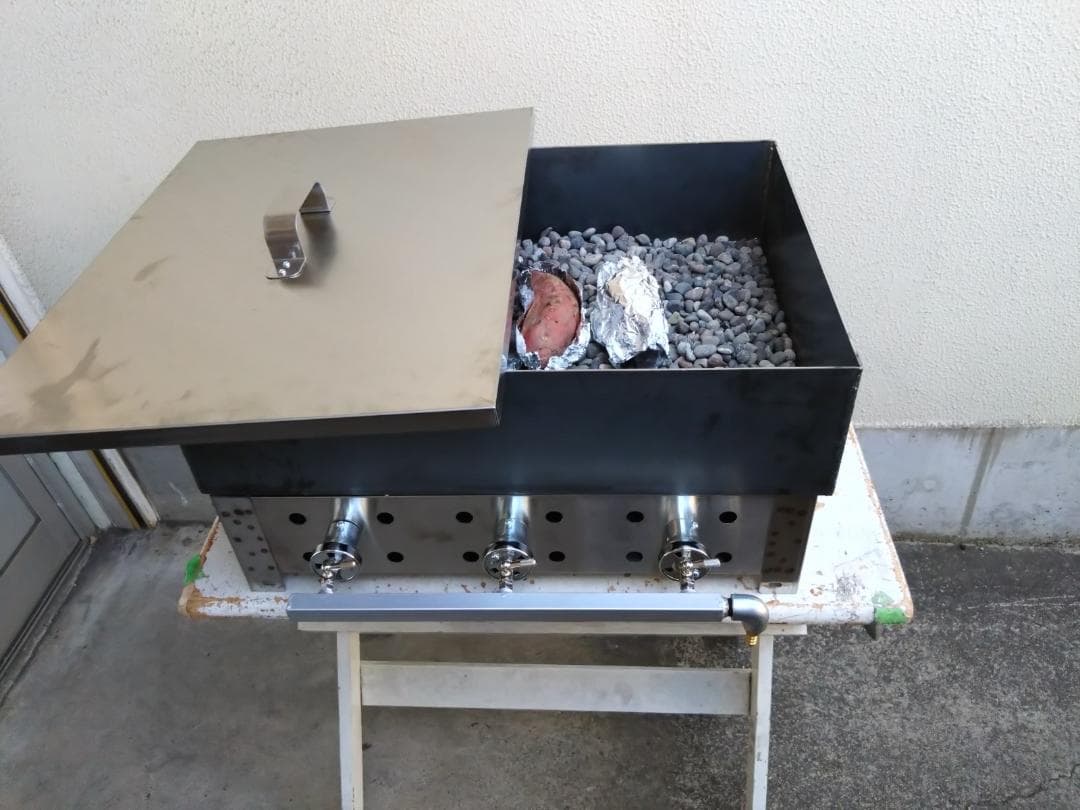 焼き芋機器　LPガスコンロ　さつまいも　鉄製釜　副業　屋台　イベント　学園文化祭