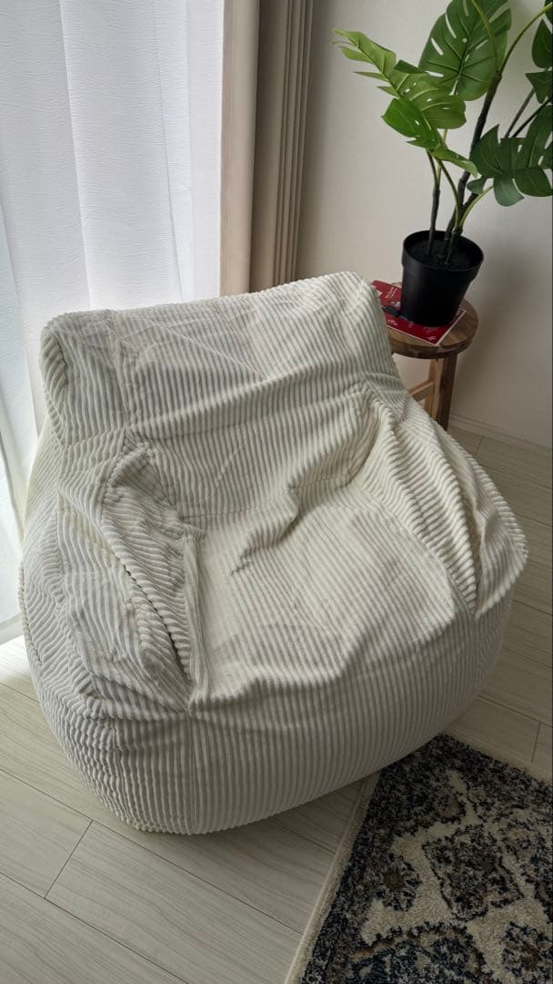 HUGME 1人掛けビーズソファ IVORY LOOSY