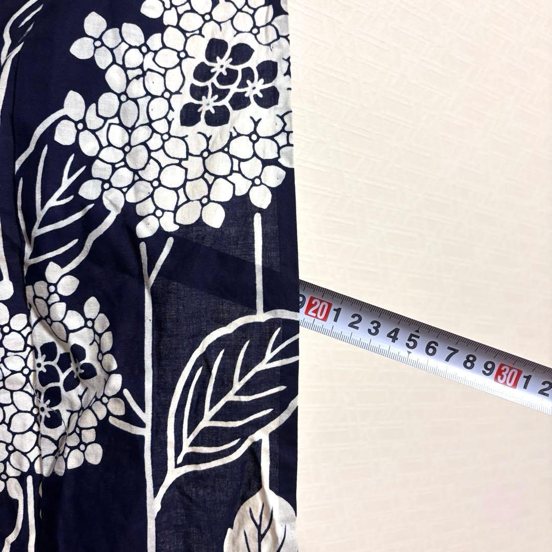 【浴衣】 手縫い 花模様 居敷当てあり 着物 身丈約156.5.cm
