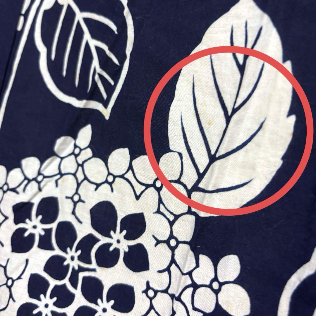 【浴衣】 手縫い 花模様 居敷当てあり 着物 身丈約156.5.cm