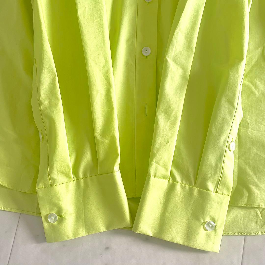 新品タグ付き エンフォルド ENFOLD 25AW フリルカラーシャツ ライム