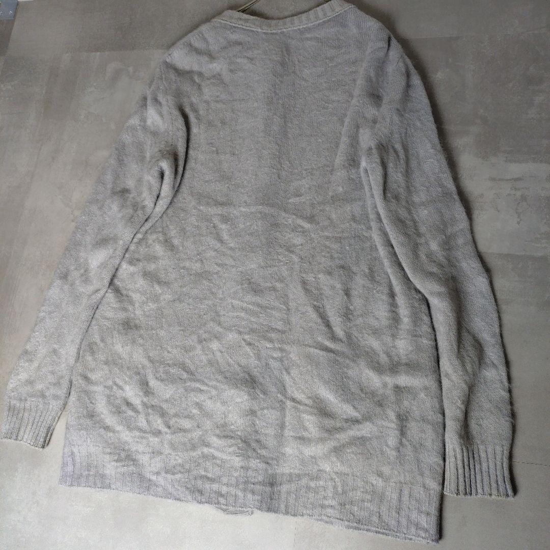 Drawerカシミヤ100%シャギー ロングニットカーディガン