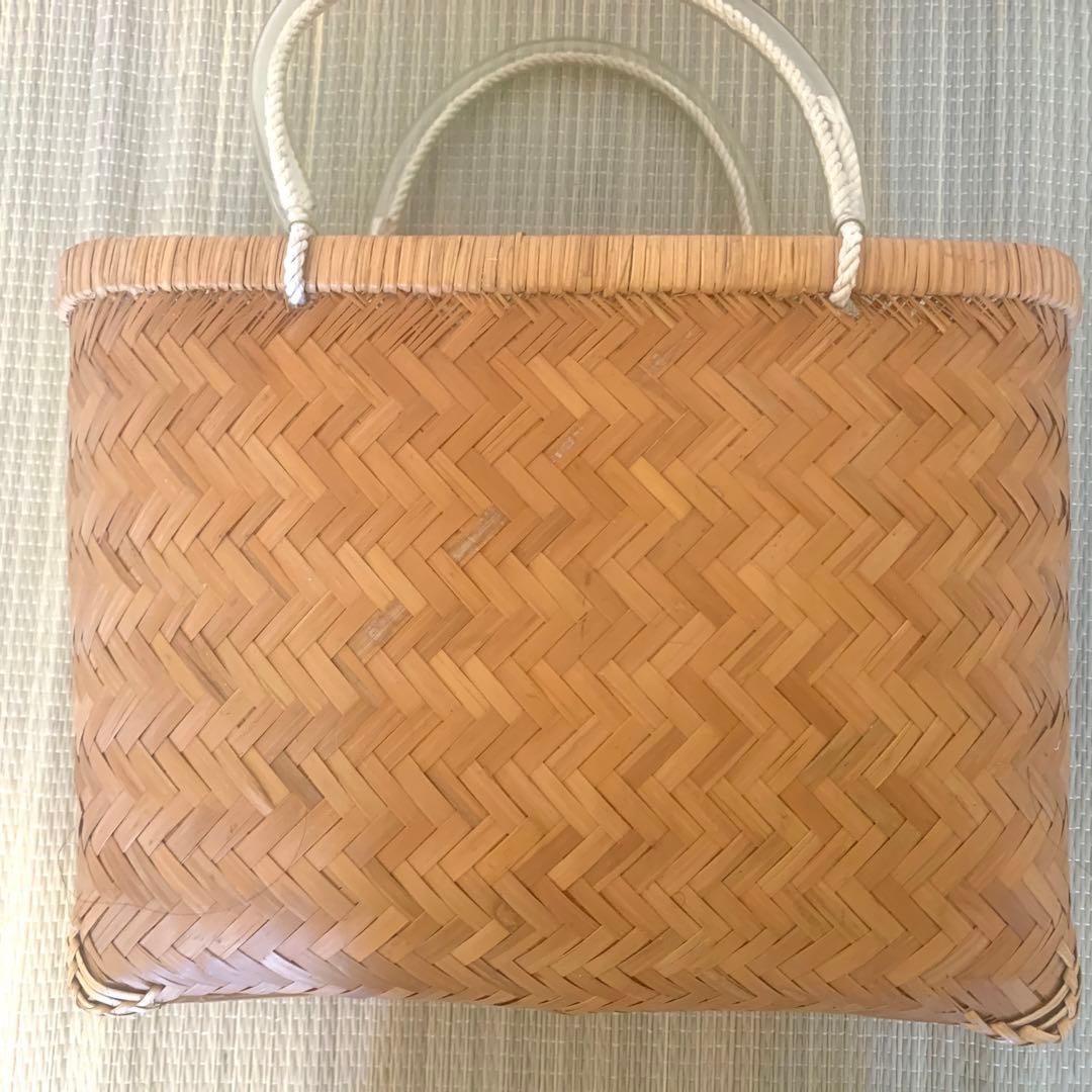 鳥越竹細工　市場かご●特選●貴重●取手部ビニール 岩手県産