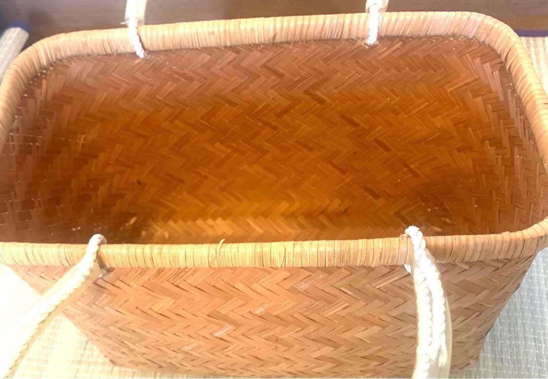 鳥越竹細工　市場かご●特選●貴重●取手部ビニール 岩手県産
