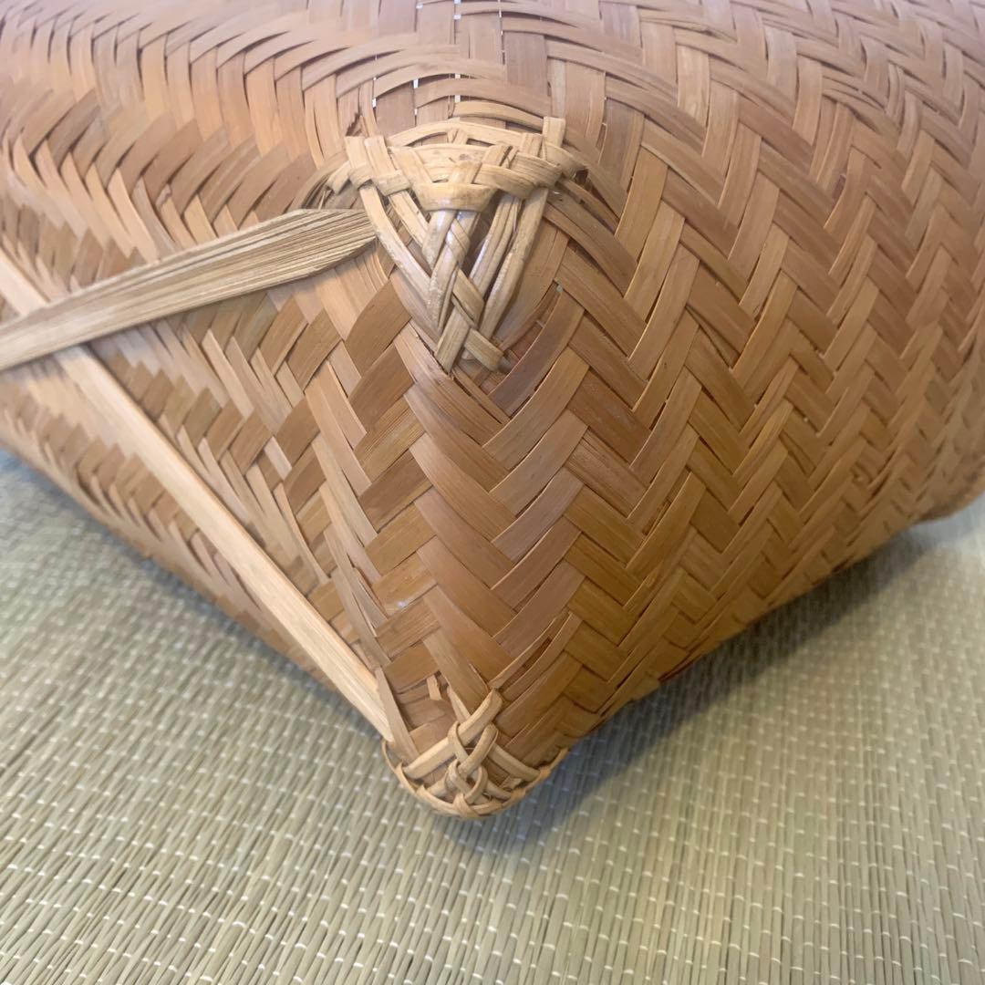 鳥越竹細工　市場かご●特選●貴重●取手部ビニール 岩手県産