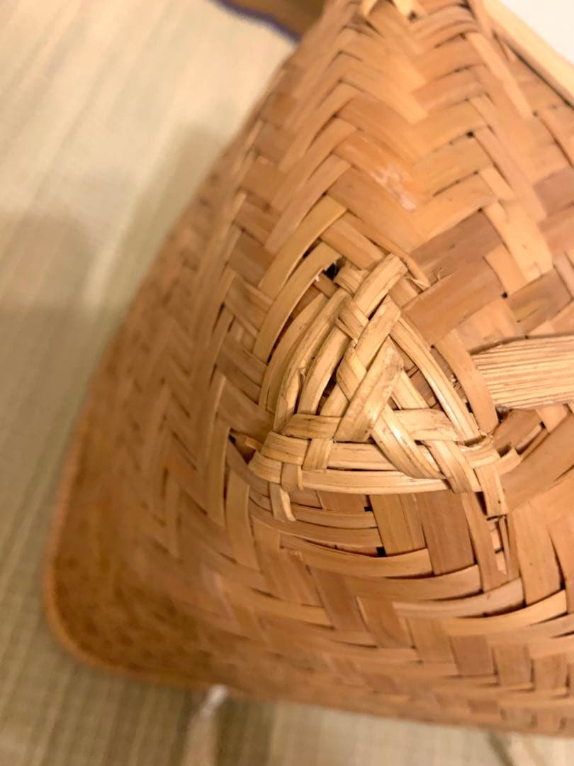 鳥越竹細工　市場かご●特選●貴重●取手部ビニール 岩手県産