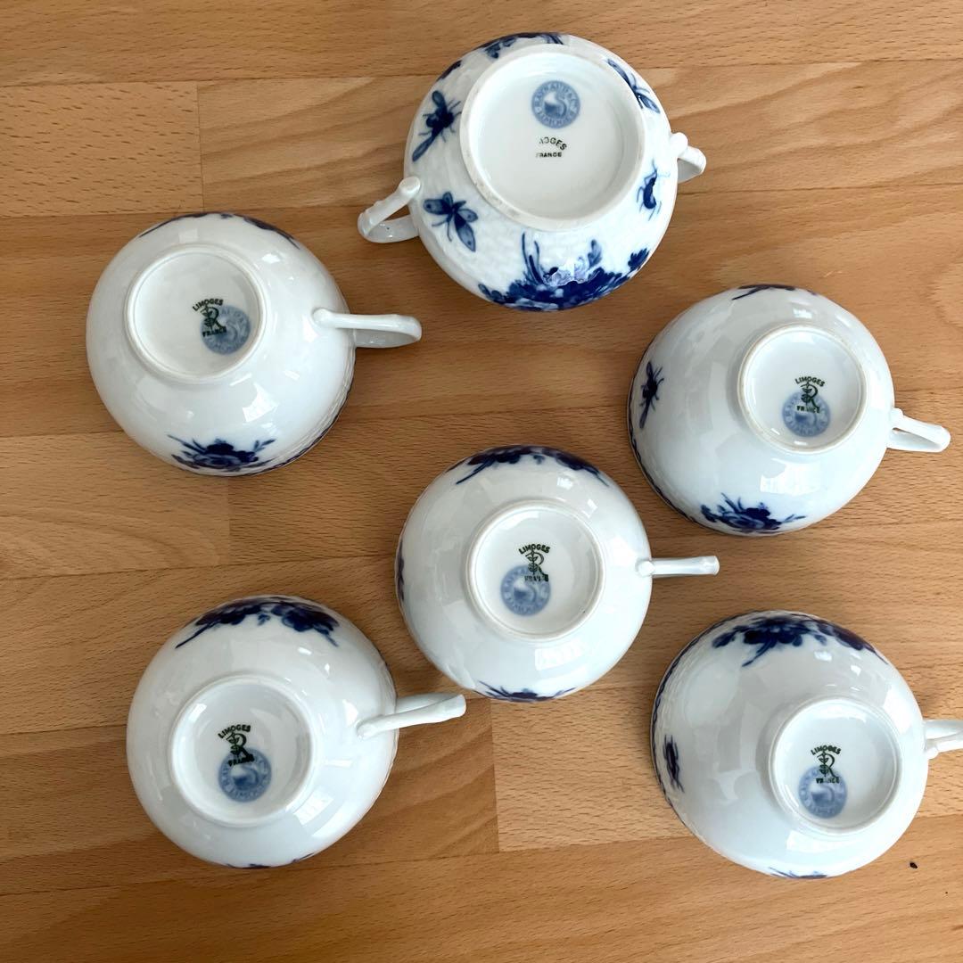 RAYNAUD レイノー　カップ＆ソーサー5客セット　シュガーポット付き