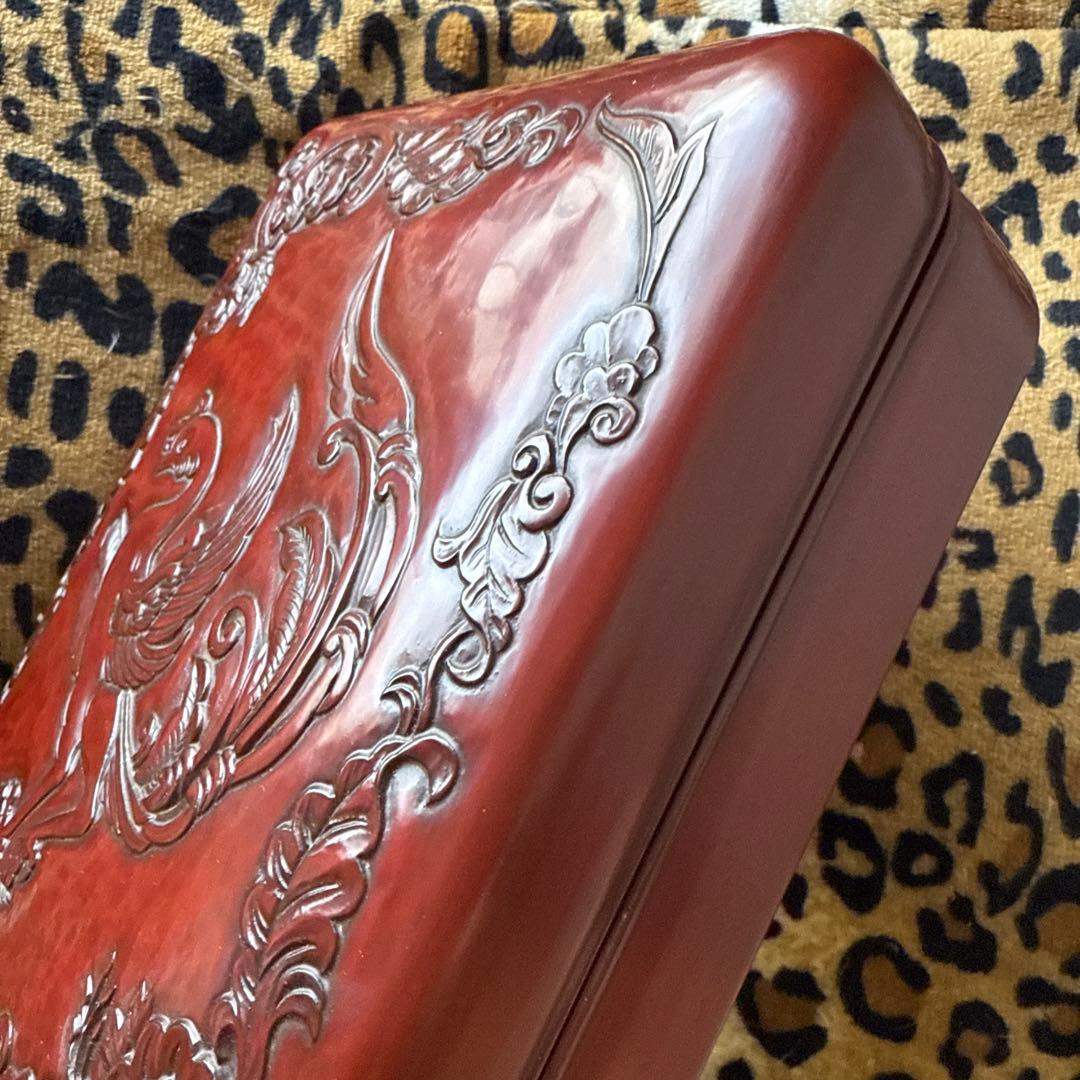 鎌倉彫★美品大作★鳳凰漆文箱