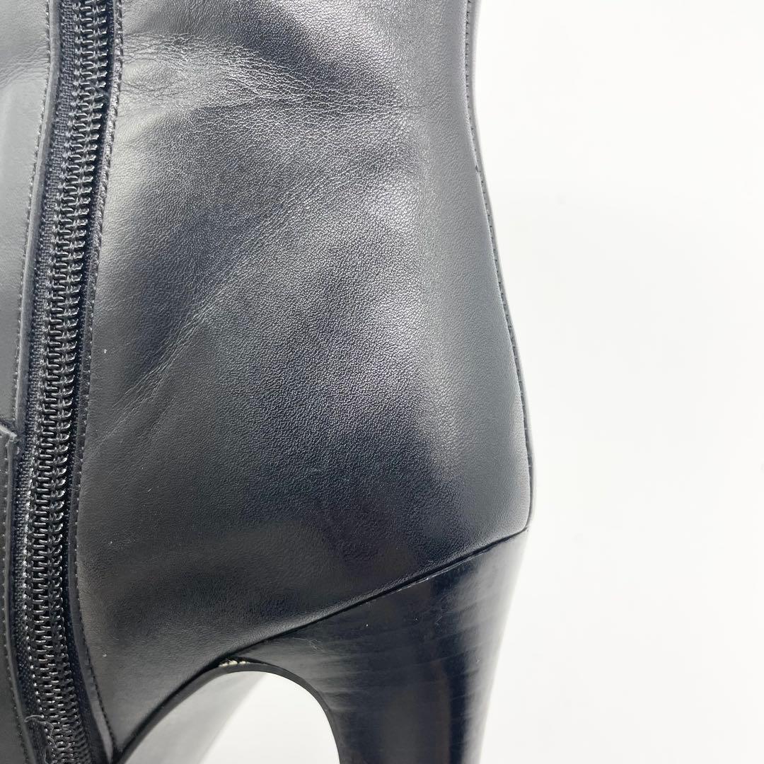 【美品】DIANA ダイアナ ロングブーツ サイドジップ レザー 黒 22.5