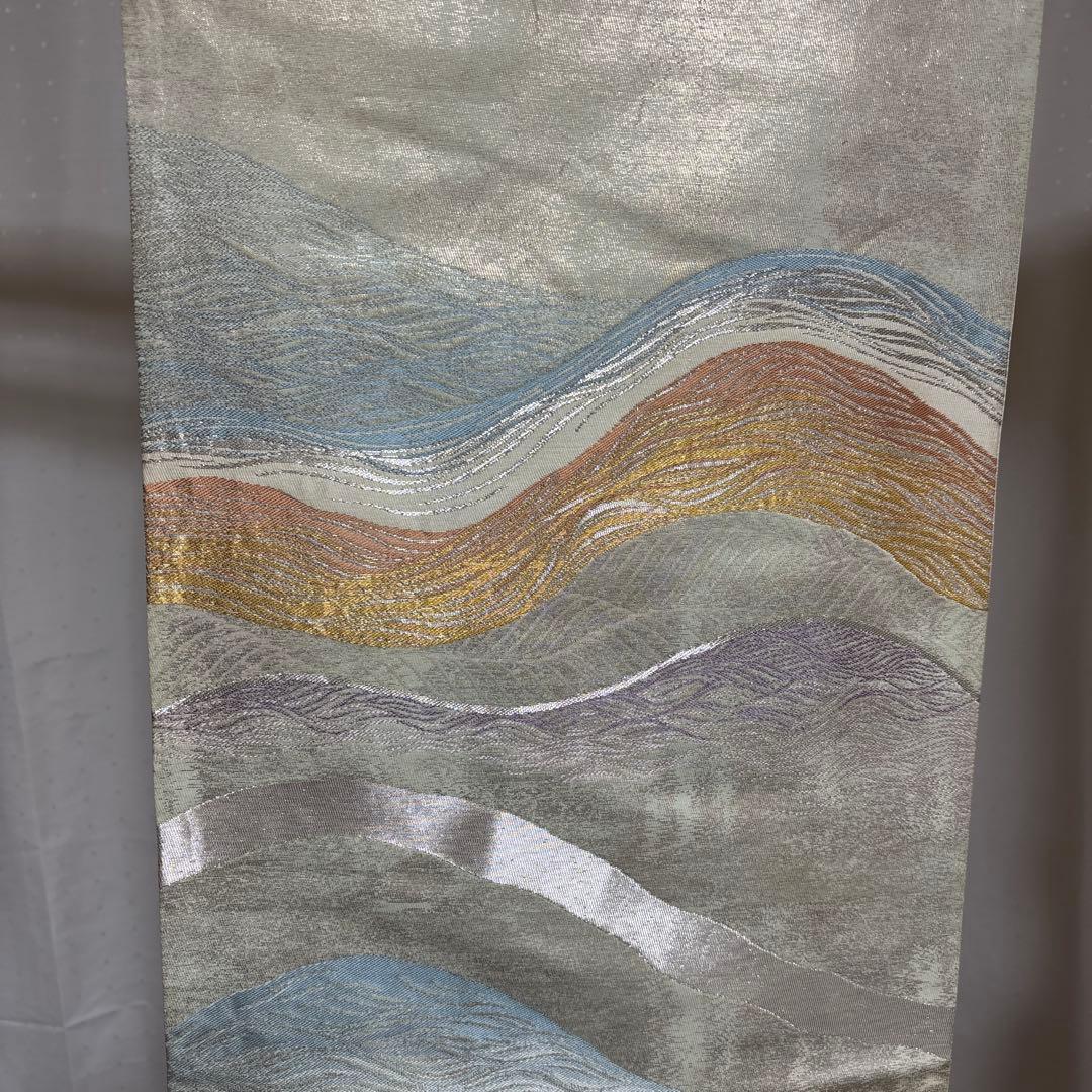 未使用近い　美品　袷　正絹　本場大島紬　フルセット　西陣綴れ織り袋帯