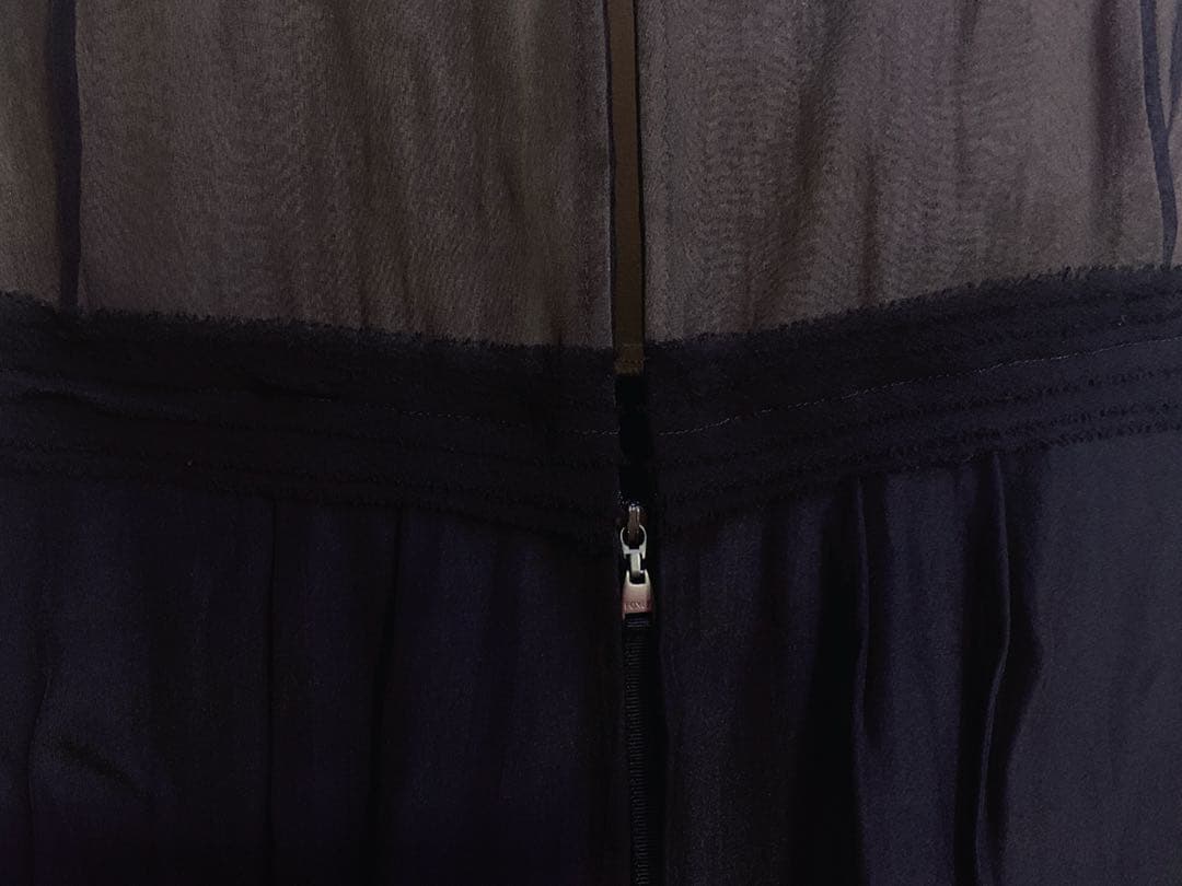 美品★FOXEY/フォクシーシルクシフォンワンピース 38 シルク100%