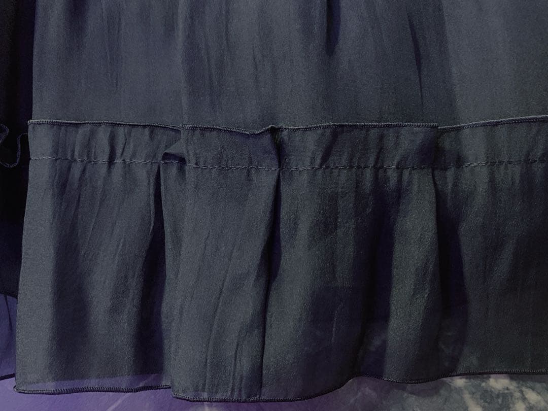 美品★FOXEY/フォクシーシルクシフォンワンピース 38 シルク100%