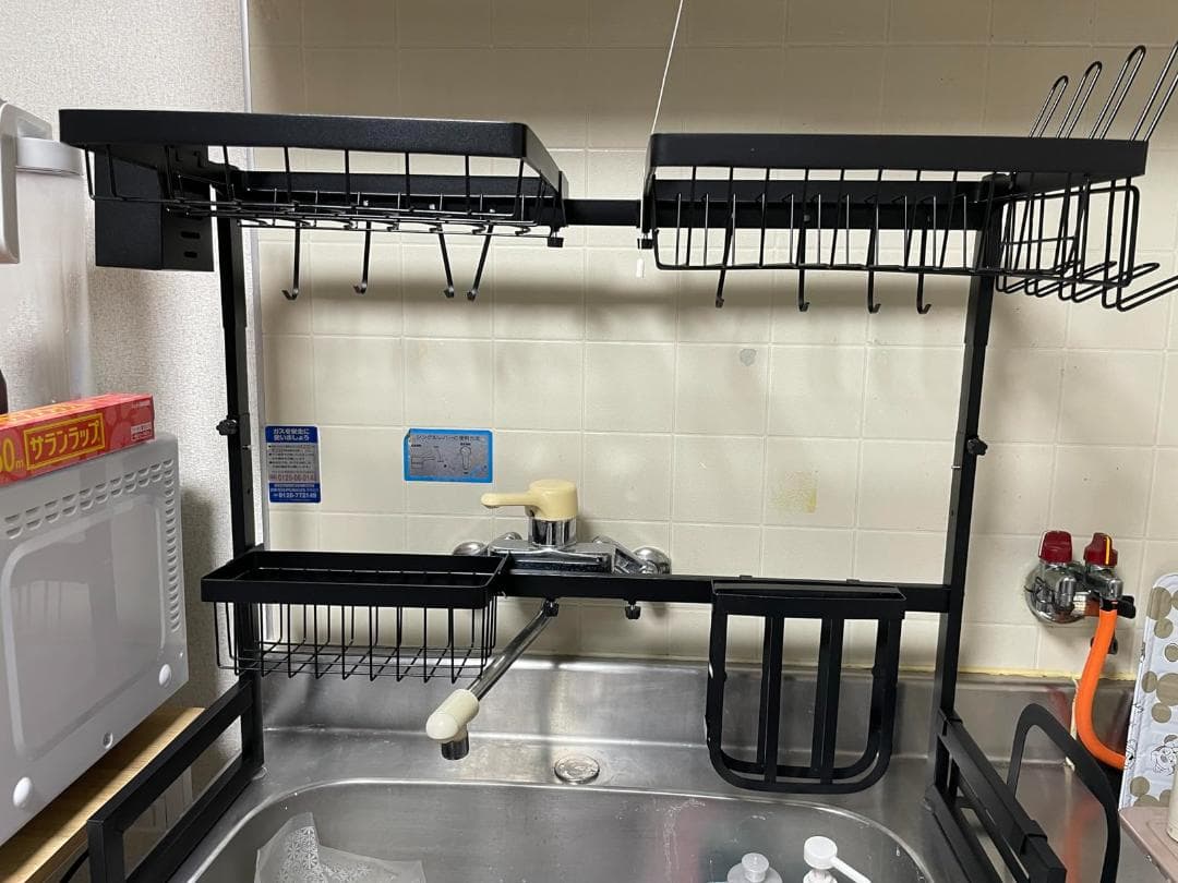 省スペース 水切りラック キッチンアクセサリー 伸縮式