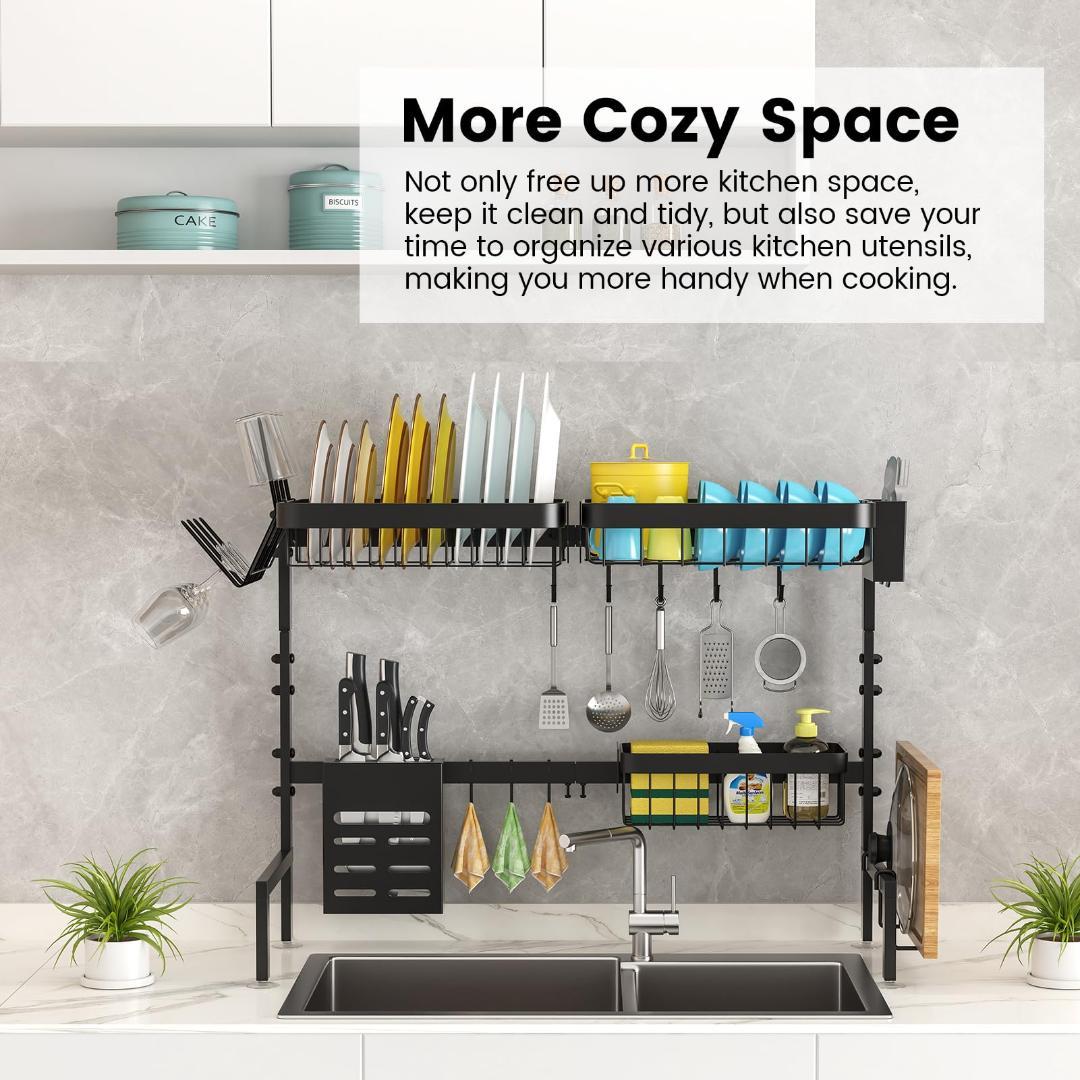 省スペース 水切りラック キッチンアクセサリー 伸縮式