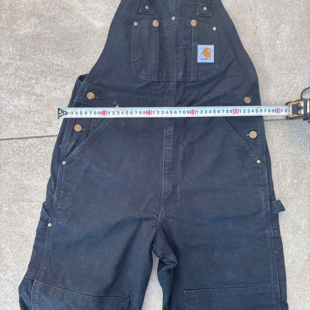 希少USA製 カーハート ダブルニー オーバーオール ブラック W34 ダック