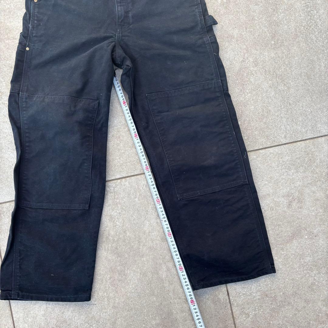 希少USA製 カーハート ダブルニー オーバーオール ブラック W34 ダック