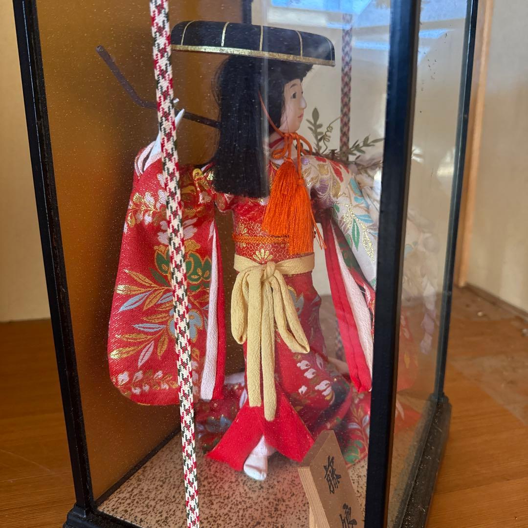 市松人形 藤娘 ガラスケース付き