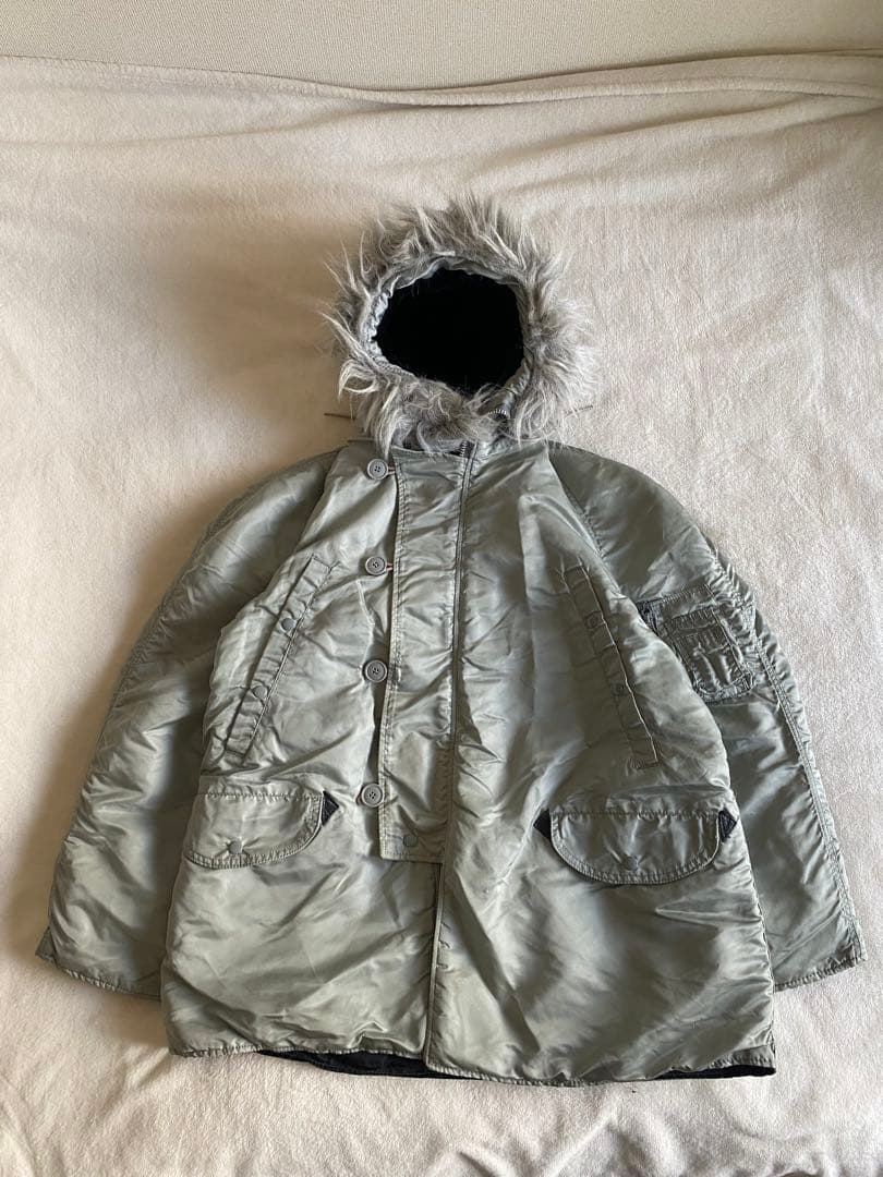 80s 3本線 USA製 旧タグ ALPHA N-3B シルバー