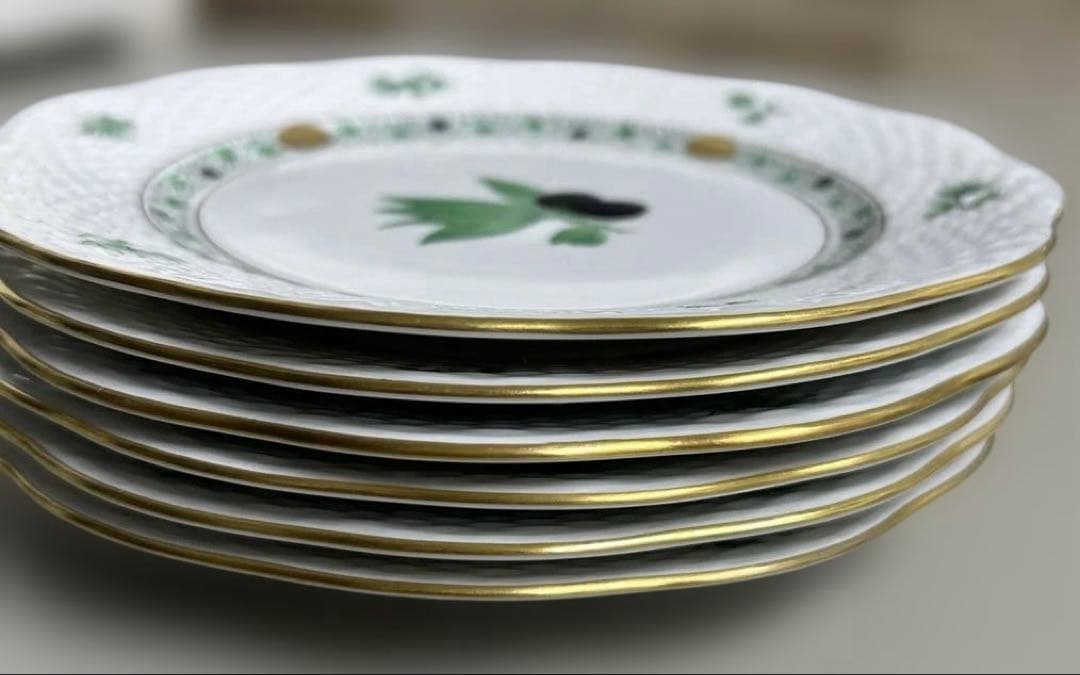 美品Herend HA 517 中皿 19cm 金彩 ヘレンドアピシウスのハーブ