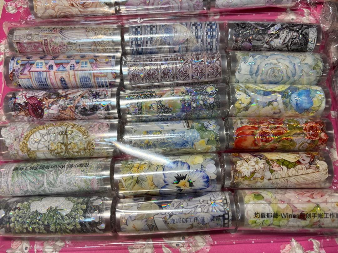 海外マステ100ループセット　花装飾人物MIX