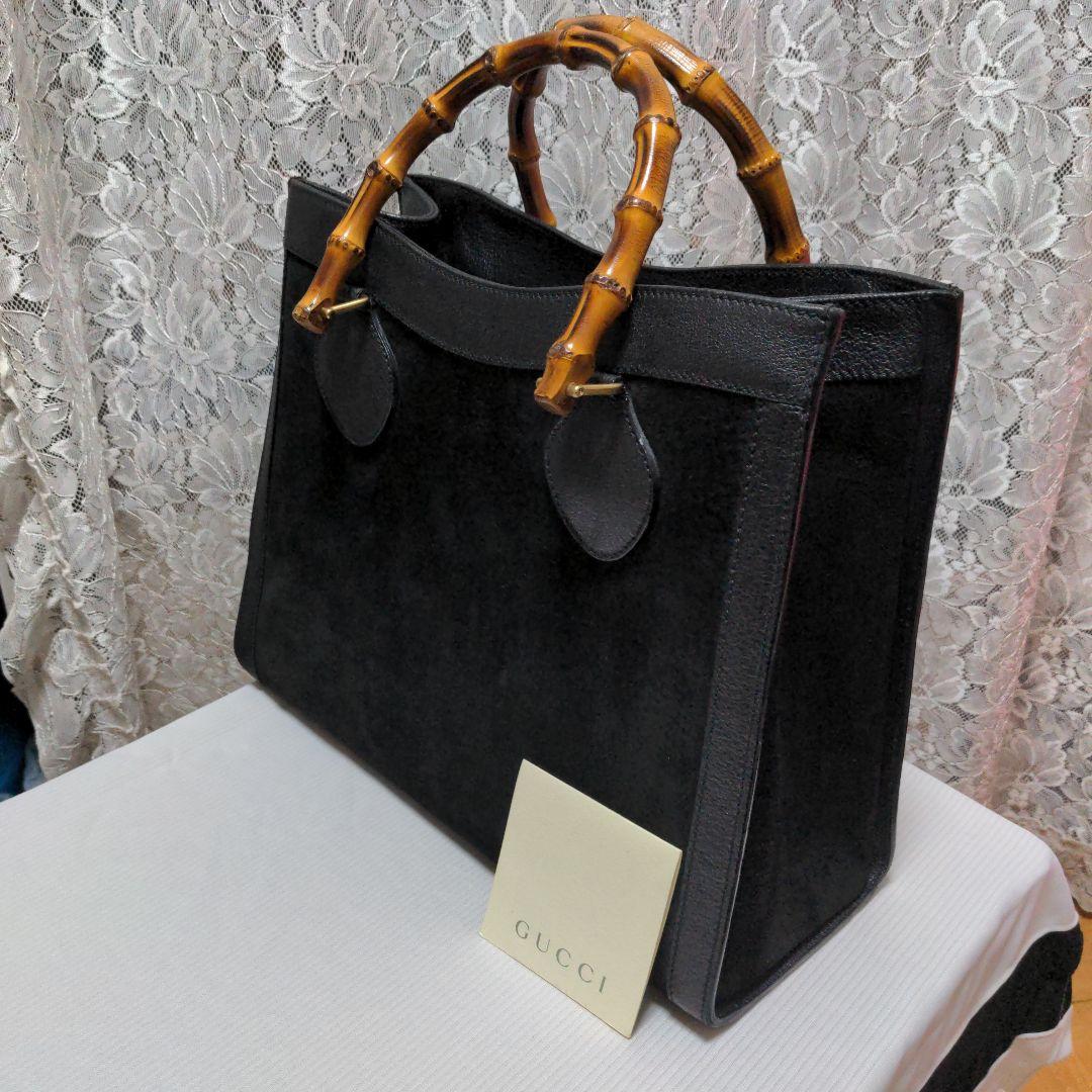 GUCCIバンブースエードバックダイアナ黒　　　　　　　　　完全リペア済み