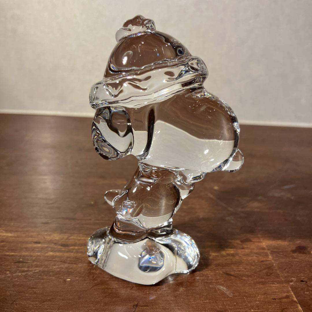 スヌーピー 佐々木硝子 クリスタル ペーパーウェイト 置物時計 SNOOPY