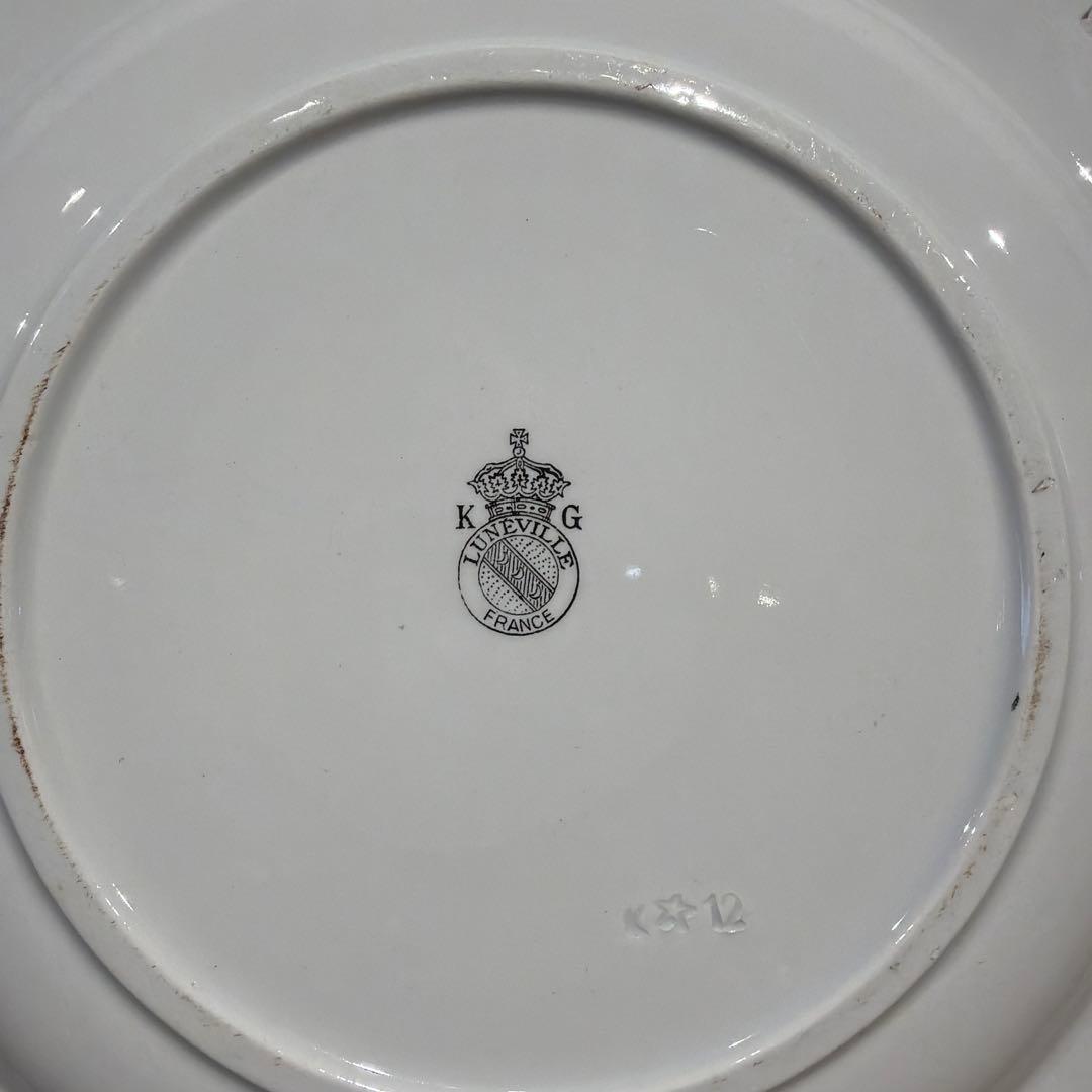 希少　Luneville パニエ　デザート皿　薔薇とチューリップ