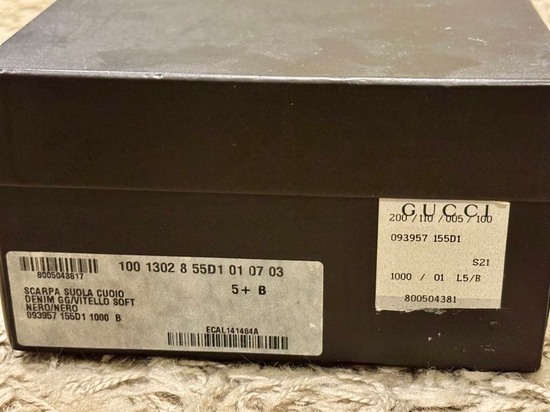 GUCCI グッチ　GGデニムミュール　ブラック　箱付　24〜24.5 美品