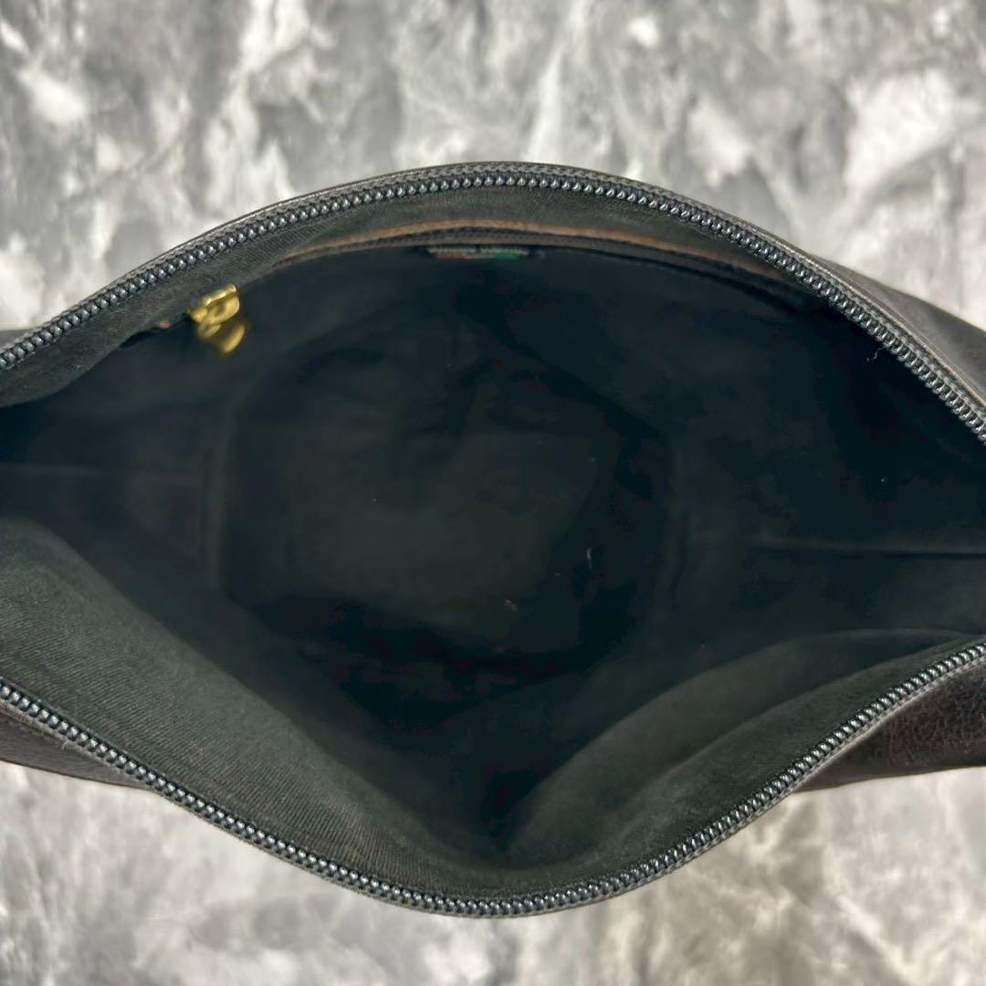 【希少/大容量】イルビゾンテ ショルダーバッグ バケツ型 ブラック レザー A4