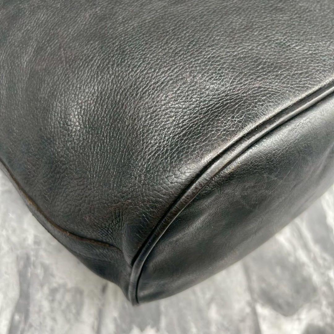 【希少/大容量】イルビゾンテ ショルダーバッグ バケツ型 ブラック レザー A4