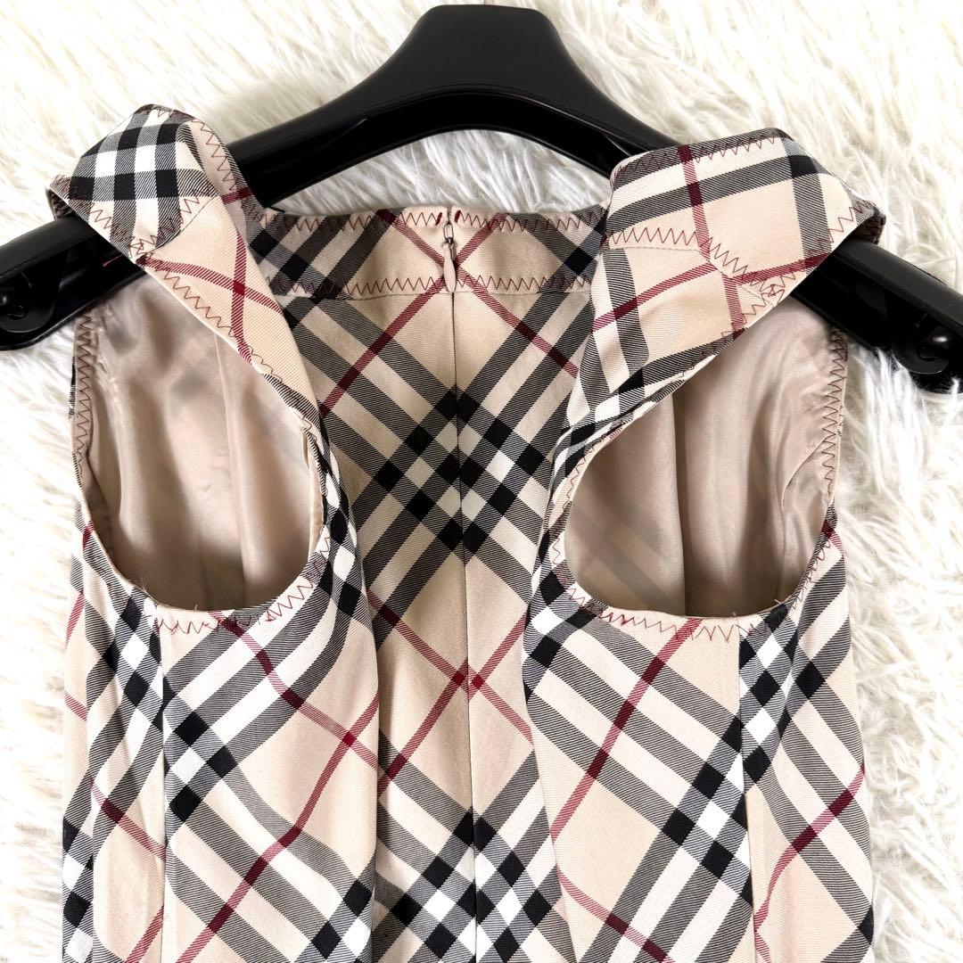 バーバリーブルーレーベル ノースリーブワンピース ノバチェック ホースロゴ M