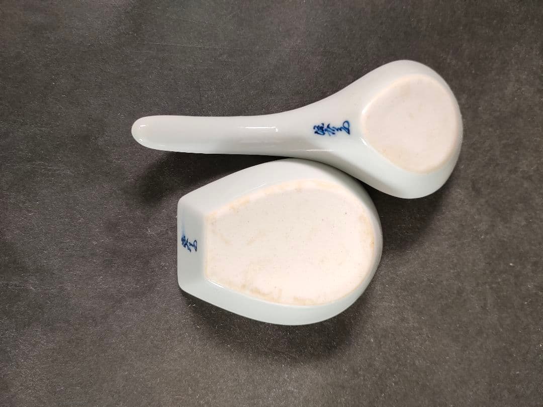 C1-6/源右衛門窯/染付牡丹絵5客組/共箱/蓮華/懐石道具