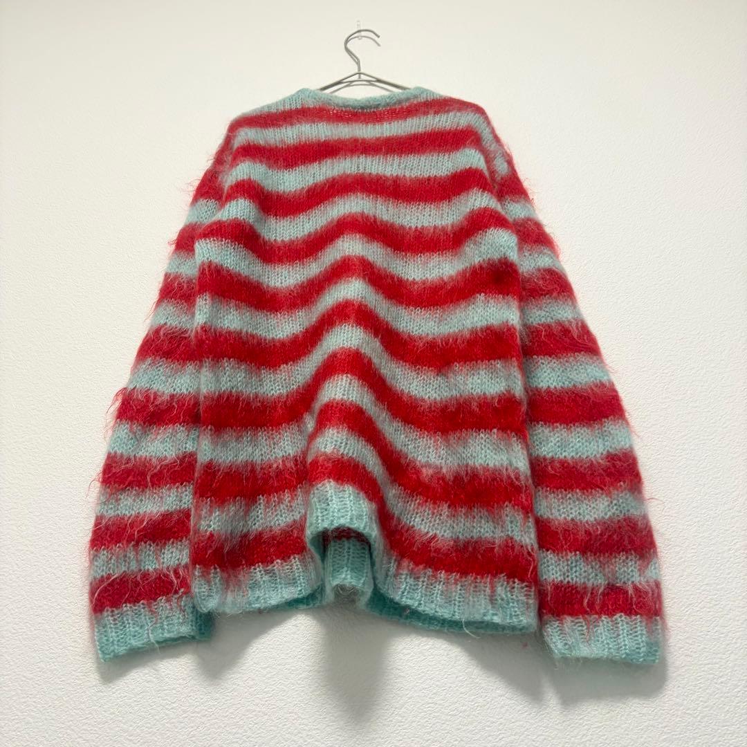 ミルクボーイ ボーダー 柄ニット モヘア風 ウール90% 原宿系 ユニセックス