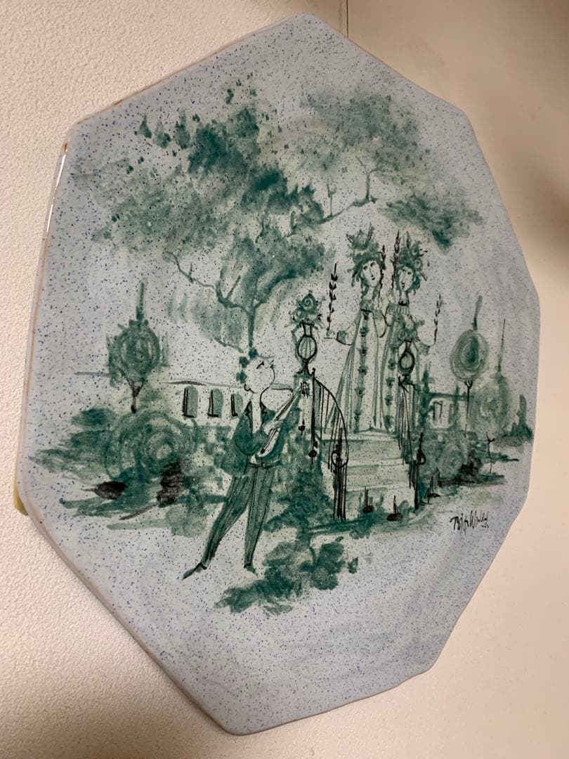 ビヨンヴィンブラッド　大型レアなビンテージ1963年手書き一点物絵皿ラスト
