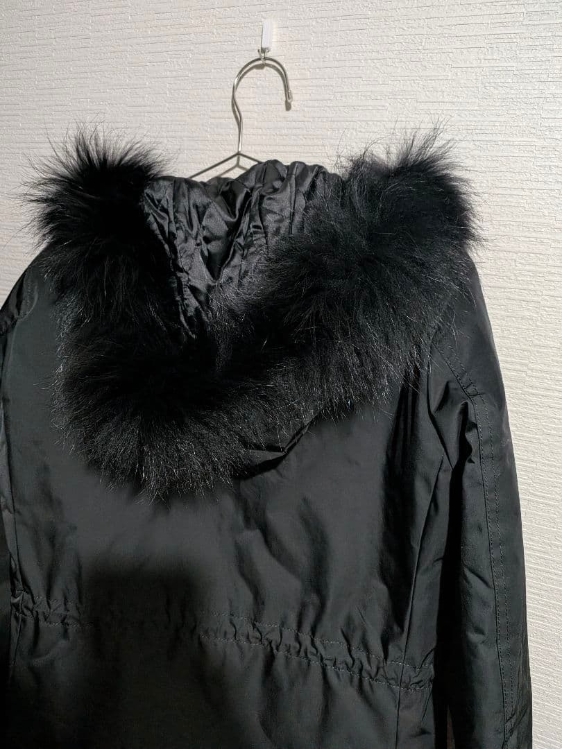 【美品】バーバリー　ブラックレーベルブラックファー付きモッズコート