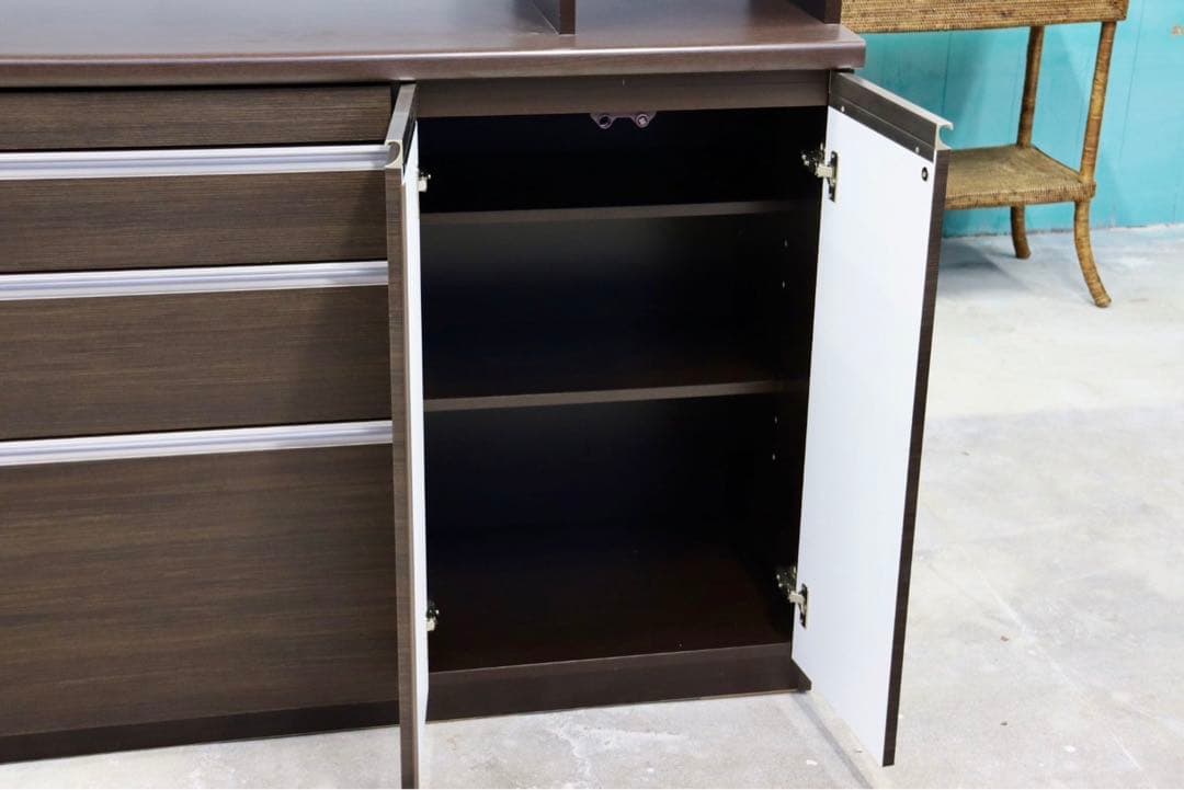 GMHH400○松田家具 プリモアレンジ ダークブラウン キッチンボード レンジ