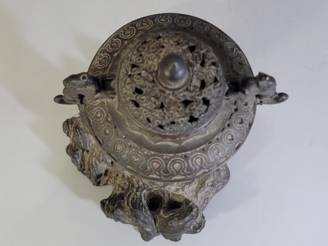 古美術 銅 鬼力 香炉