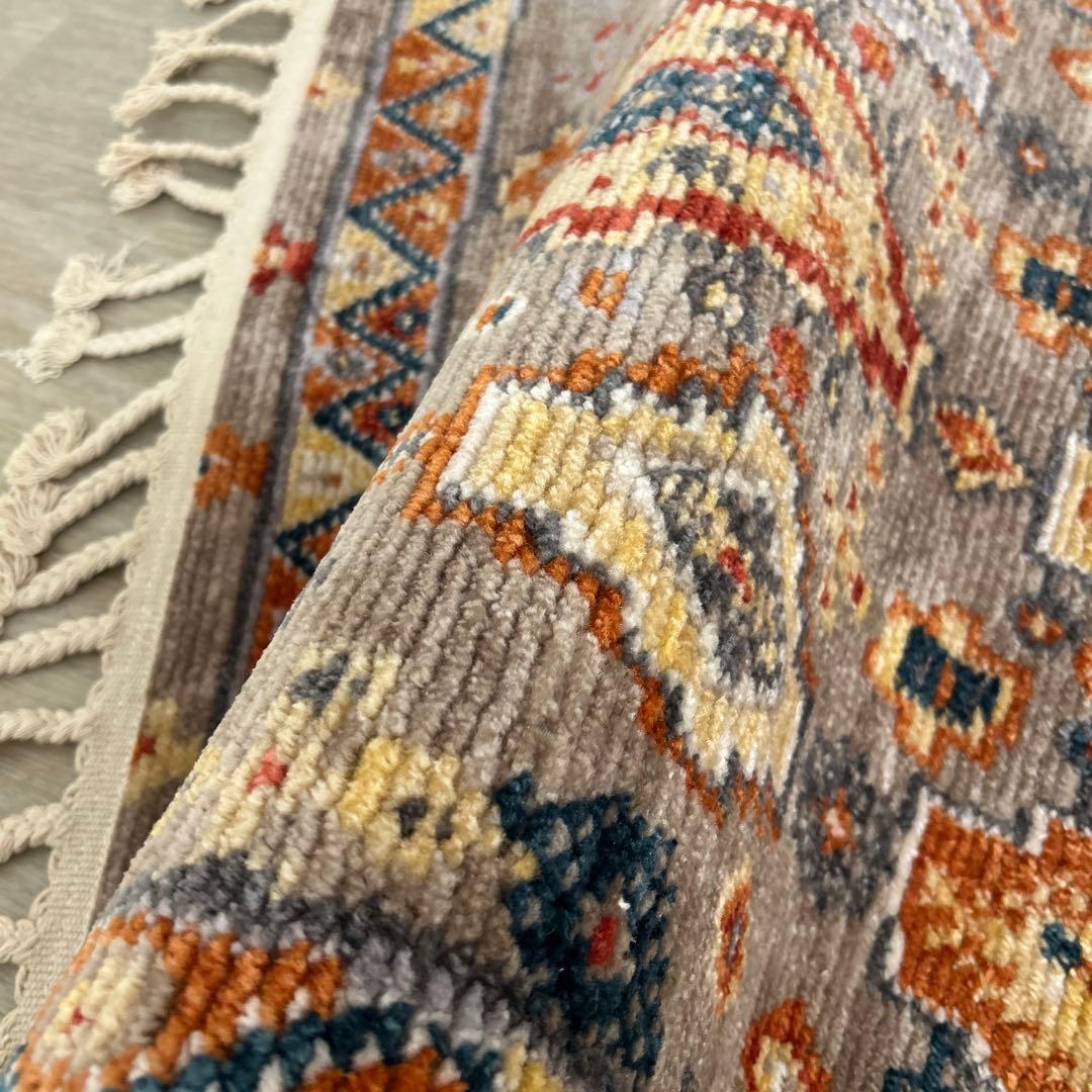 新品☆玄関マット ヴィンテージ風 ラグ キリム柄 ウィルトンラグ カーペット