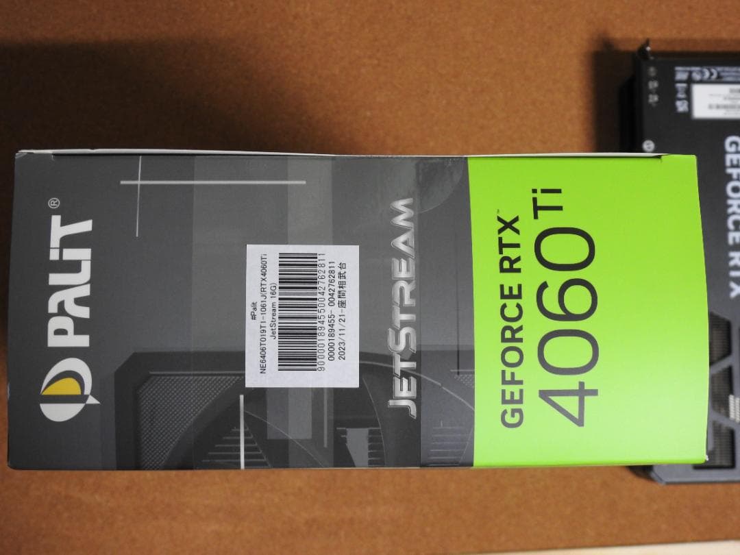 Palit RTX 4060 Ti 16GB JetStream 動作確認済み