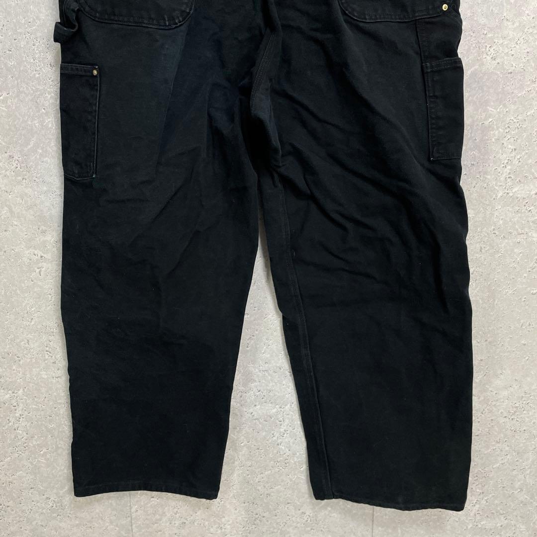 カーハート　USA製ブラックオーバーオールダック地　ダブルニー W46 L30