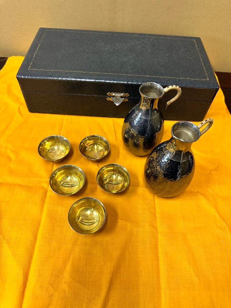 【新品】純銀製　徳利・猪口セット 酒器　チロリ　盃シルバー 総重量252g