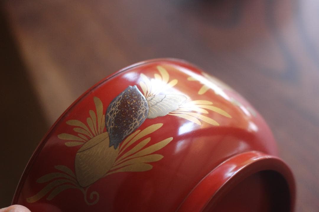 時代逸品！時代金縁朱漆に極上貝尽くし蒔絵の映えるお椀2点（検輪島塗雑煮椀