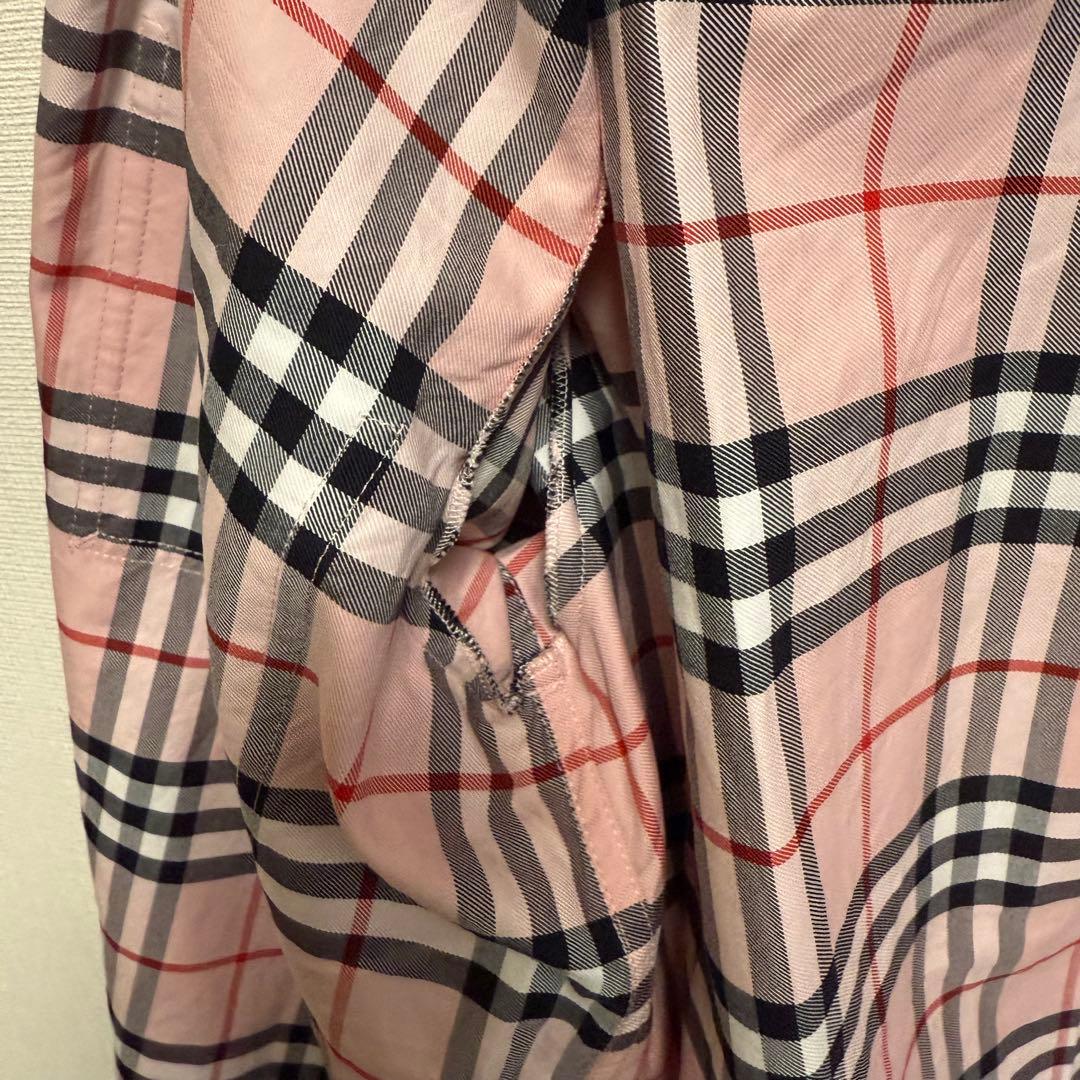 22SS 伊製 バーバリー レディース 長袖 シャツ ノバチェック柄 ピンク