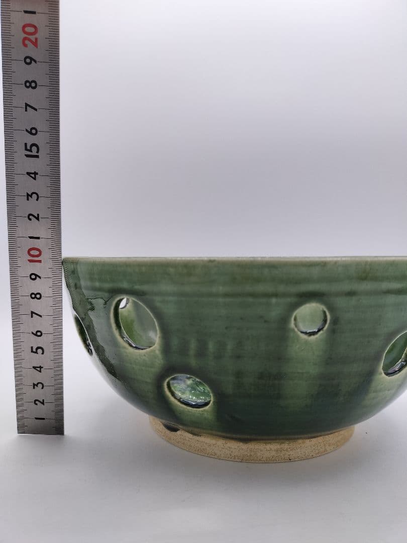 c848 菓子器 織部 加藤光右衛門 木箱 茶道具 古物