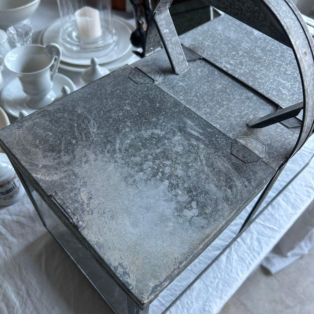 レア　フランスアンティーク　ブリキ　パンケース　ショーケース　両開　バタフライ式