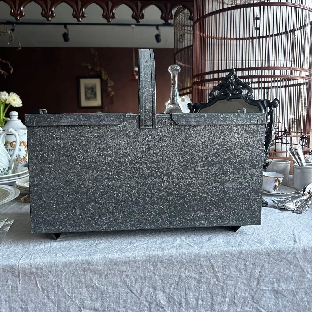 レア　フランスアンティーク　ブリキ　パンケース　ショーケース　両開　バタフライ式