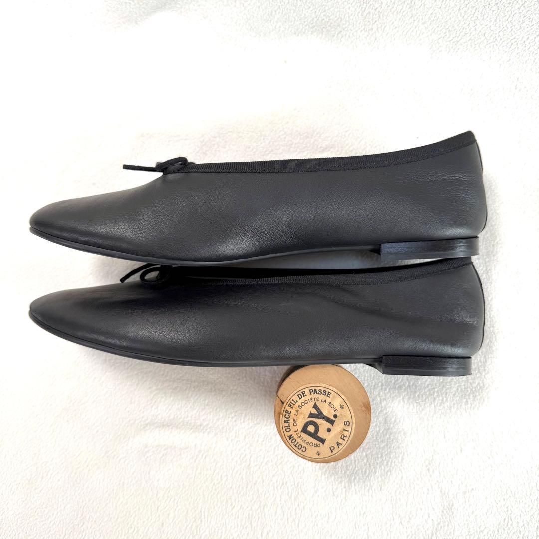 極美品・箱付✨レペット リルー バレエフラット レザー ブラック 37