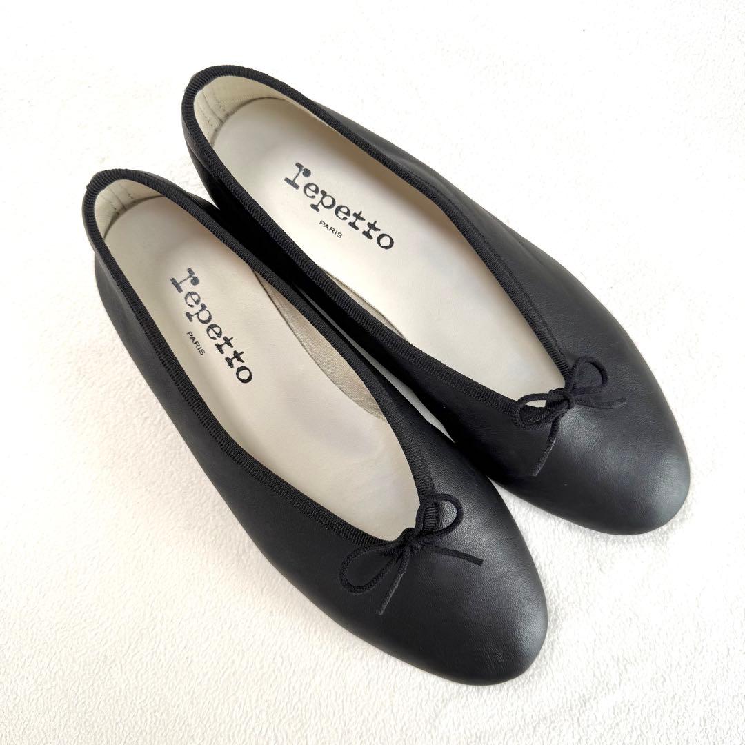 極美品・箱付✨レペット リルー バレエフラット レザー ブラック 37